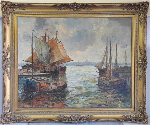 Josef Dederichs (1873-1958) Ansicht "Hafen von Amsterdam"