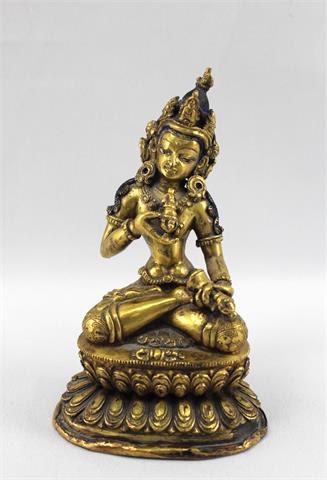 Adi-Buddha Figur, Bronze, Tibet 19. Jh.