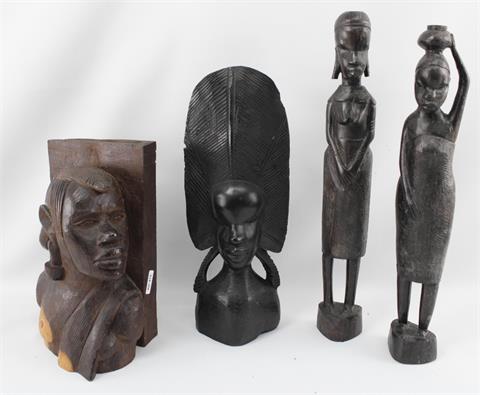 Afrikanisches Figurenkonvolut aus Holz