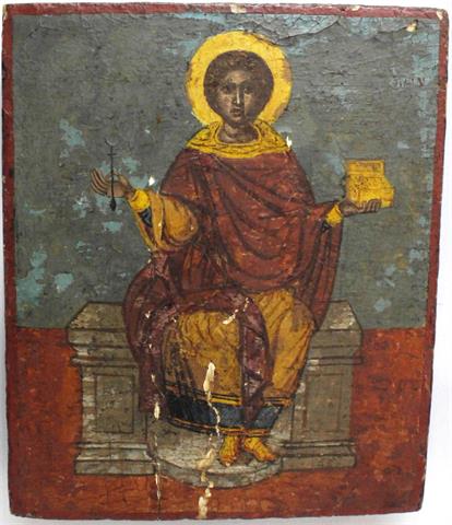 Ikone mit dem Heiligen Panteleimon, Russland, Ende 19.Jh.
