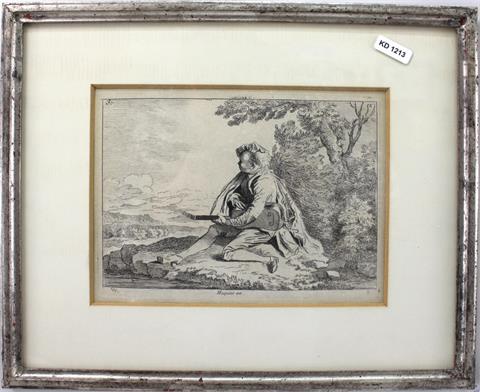 Kupferstich von Huquier "Antoine Watteau"
