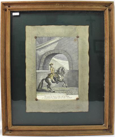 Johann-Elias Ridinger 1698-1767, Dressurreiter, Faksimile, Kupferstich