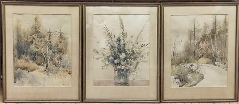 Franz GERWIN (1891-1960), 3 Aquarelle auf Papier, 1948/1949