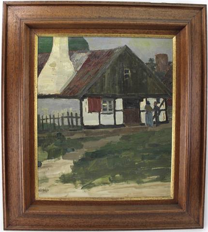 Hanna Mehls (1867- 1928)"Bauernhaus mit Personen"