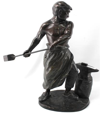 Karl Ludwig Meier, Bronzefigur "Schmied" um 1900