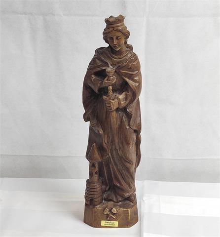 Hl.Barbara, Holzskulptur geschnitzt, H: 45 cm