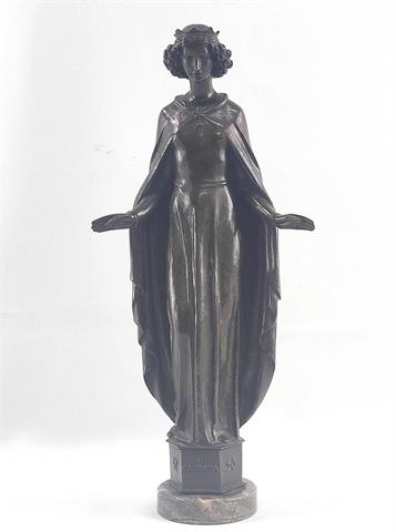 H.Moshage (1896-1968) Bronze "Heilige Barbara" Schutzpatronin der Bergleute, um 1930