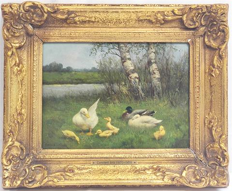 Constant Artz (1870 Paris-1951 Soest) "Enten im Gras"