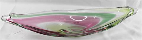 Große Glasschale, grün/rosa