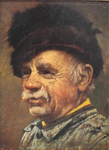 Bernd Funke (1902-1988), Portrait "Russe mit Pelzmütze"