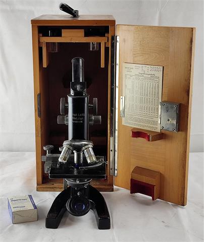 Mikroskop Ernst Leitz Wetzlar in orig. Holzkasten