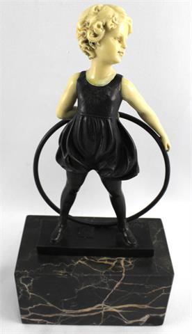 Bronze, "Hoop Girl" - Ferdinand Preiss (1882-1943)