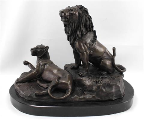 Bronze, Löwenpaar - Georges Gardet (1863 Paris-1939 ebd.)