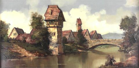 G. Lehnhoff *1920 Wien, "Mittelalterliche Brücke"