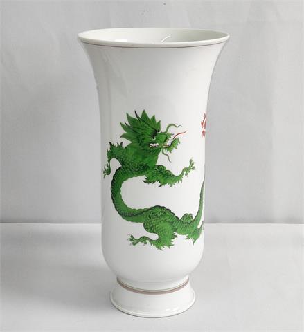 Große Vase "Grüner Drachen", Meissen, 1.Wahl