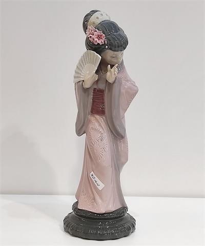 Lladro Porzellanfigur, Japanerin rmit Fächer