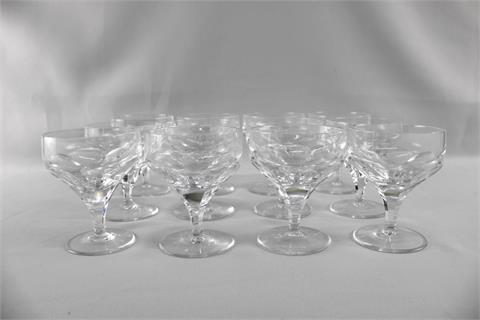11 Cristal Lalique Gläser Blois, 1980er Jahre, Kristallglas, Frankreich