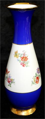 Royal KPM Porzellan, Vase kobaltblau mit Blumendekor u. Goldrand, , 20. Jh.
