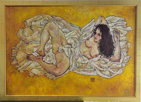"Liegende Frau" nach Egon Schiele (1890 Tulln–1918 Wien)