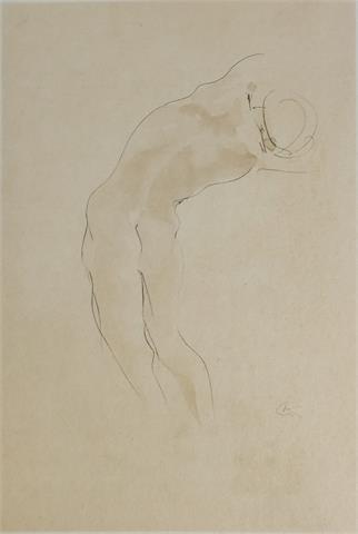 Georg Kolbe (1877-1947) Lichtdruck "Stehender weiblicher Rückenakt"