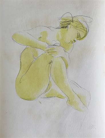 Georg Kolbe (1877-1947) Lichtdruck "Sitzender weiblicher Akt"