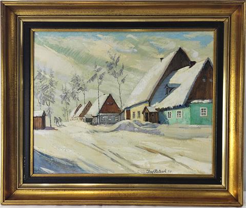 Josef Patzak "Winterliche Häuseransicht" 1956