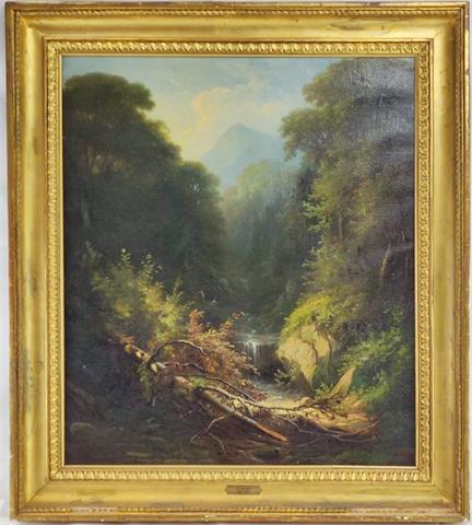 Charles Louis GUIGON (1807 Genf-1882 ebd.) "Bachlauf in den Alpen"