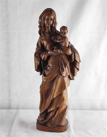 Holzskulptur, Madonna mit Kind