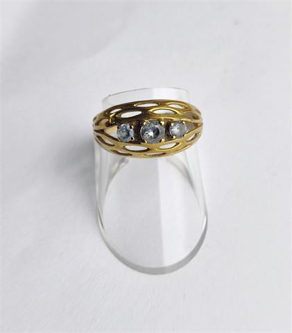 Ring, Blautopas, 333er Gold