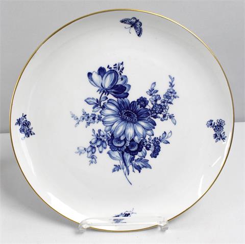 Wandteller Meissen, "Aquatinta" Blaue Blume